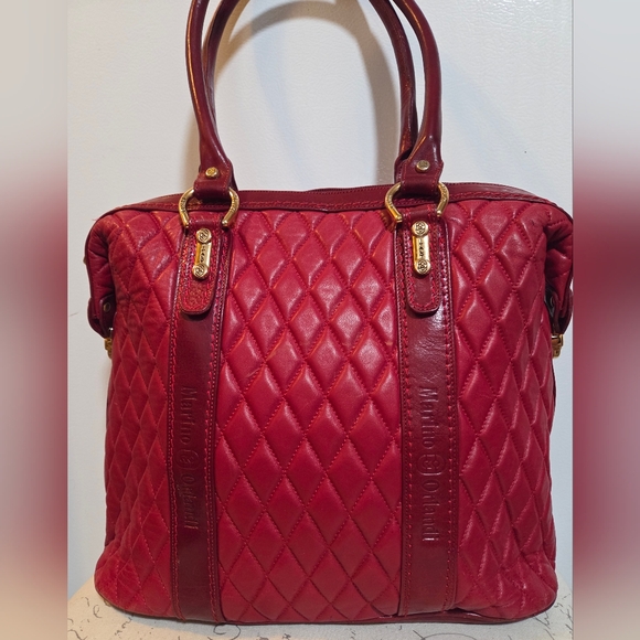 Marino Orlandi Red Large Quilted Leather Tote Bag - Picture 7 of 15